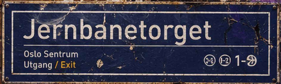 Jernbanetorget skilt